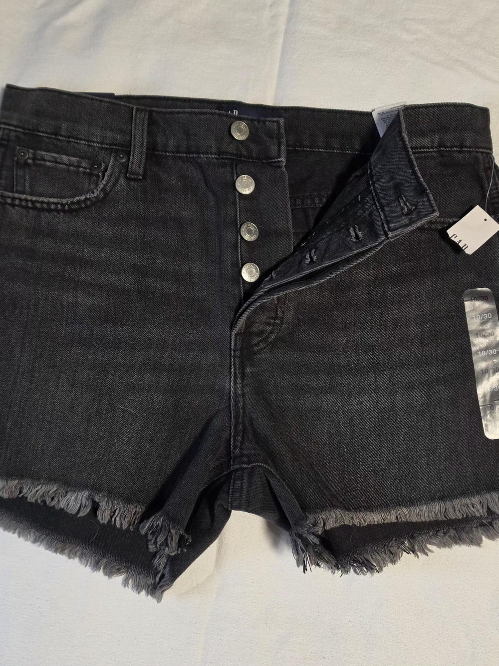 GAP Black High-Rise Cheeky Denim Shorts